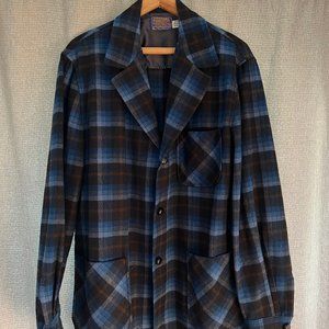 Vintage Pendleton Plaid Flannel Wool Blazer
